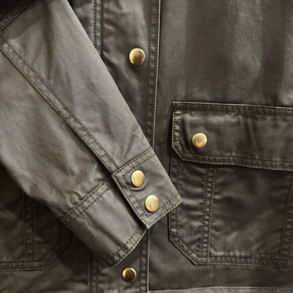 J. Crew Women’s Downtown Field Waxed Cotton Green Utility Jacket Small - Picture 6 of 16